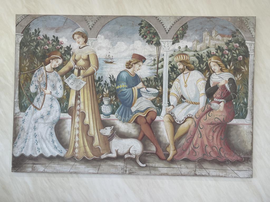 LARGE CLASSIC ITALIAN SIENA STYLE PAINTING 71" (1 of 4)