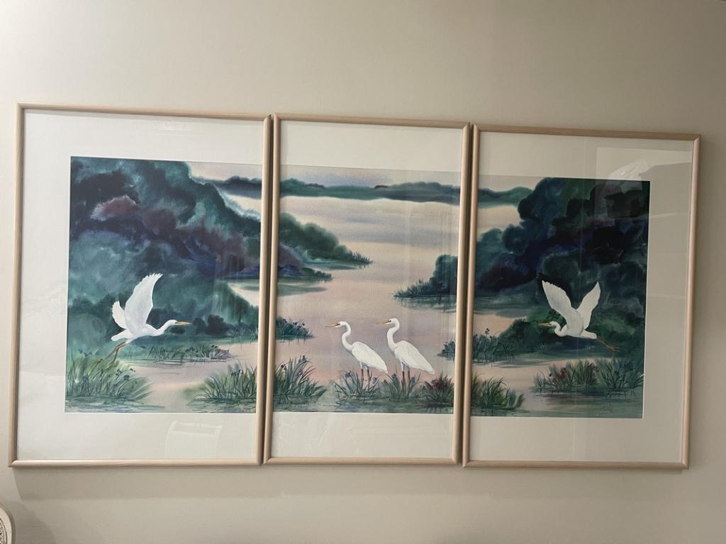 M. HENDERSON COASTAL FLORIDA WATERCOLOR TRIPTYCH (1 of 5)