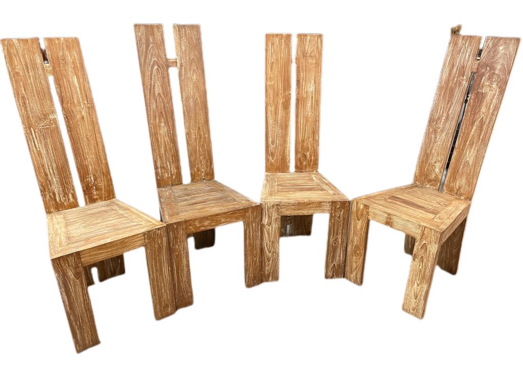 SET OF 4 MALTA WOOD CHAIRS 45" (1 of 8)