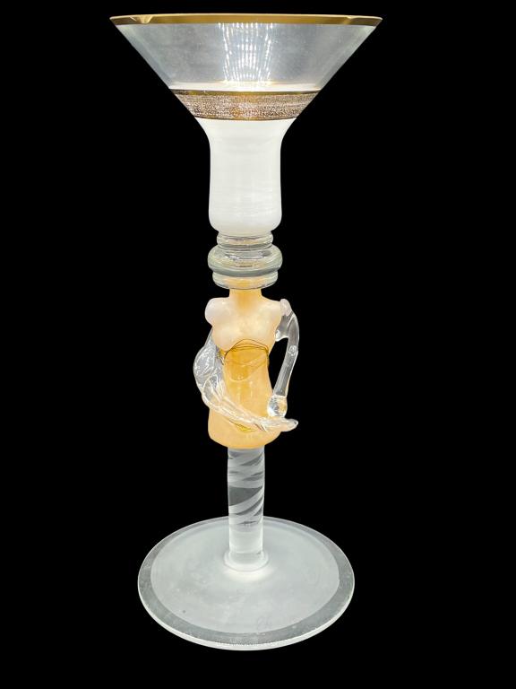 VINTAGE MURANO ART GLASS CANDLE HOLDER 13.5" (1 of 5)