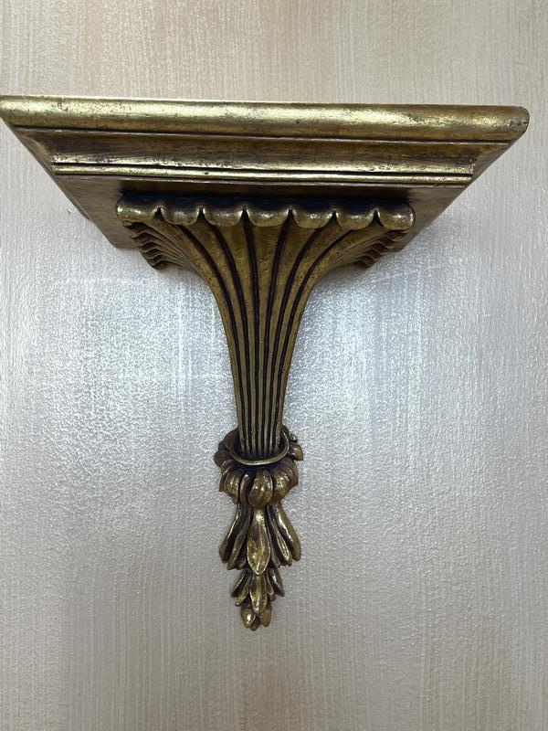 ITALIAN REVIVAL STYLE GOLD GILT WALL SCONCE SHELF (1 of 3)