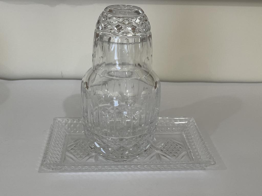 WATERFORD STYLE BEDSIDE CARAFE  & GLASS SET (1 of 2)