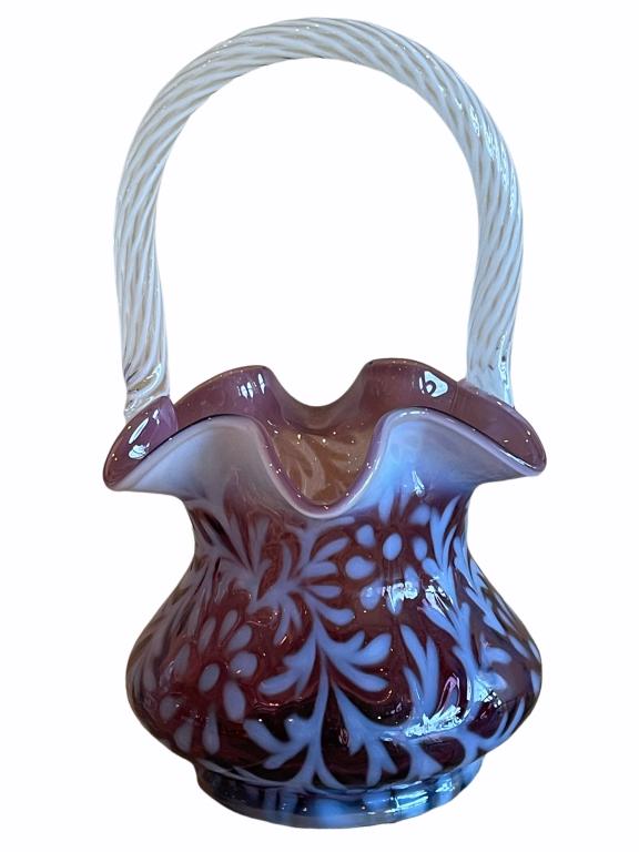 MURANO ART GLASS STYLE BASKET (1 of 4)
