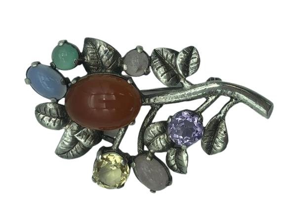 TM&C STERLING SILVER RHINESTONE BROOCH 18G TOT WT (1 of 5)