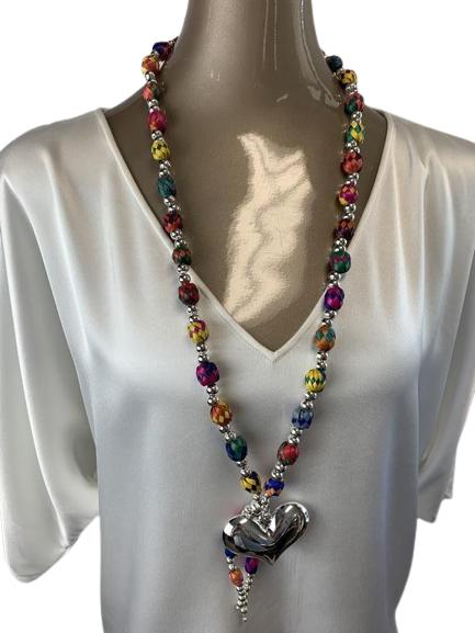 FUN COLORFUL PARTY HEART NECKLACE (1 of 4)