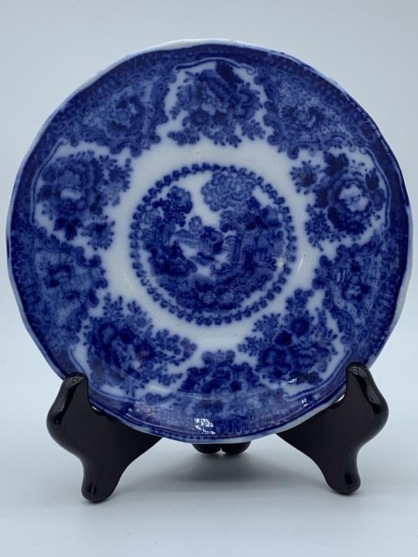ANTIQUE W ADAMS CHINA ENGLISH FLOW BLUE PLATE (1 of 5)