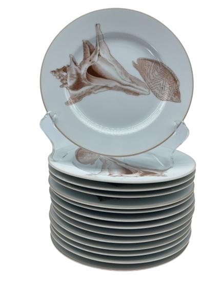 13 FITZ AND FLOYD "COQUILLE" DESERT/SALAD PLATES: 13 FITZ AND FLOYD "COQUILLE" DESERT/SALAD PLATES -VERY GOOD PRE-OWNED CONDITION