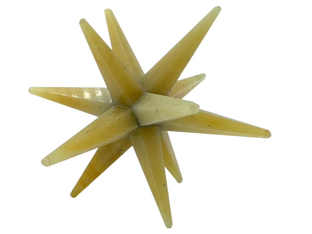 CRYSTAL YELLOW AVENTURINE STAR MERKABA STONE: CRYSTAL YELLOW AVENTURINE STAR MERKABA STONE- Yellow Aventurine- Over 3" Across- Good Used Condition Consistent with Age and Use (See Photos)