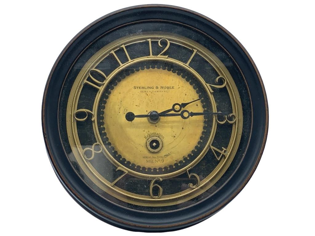 STERLING VINTAGE STYLE NOBLE BRASS GOLD WALL CLOCK (1 of 4)