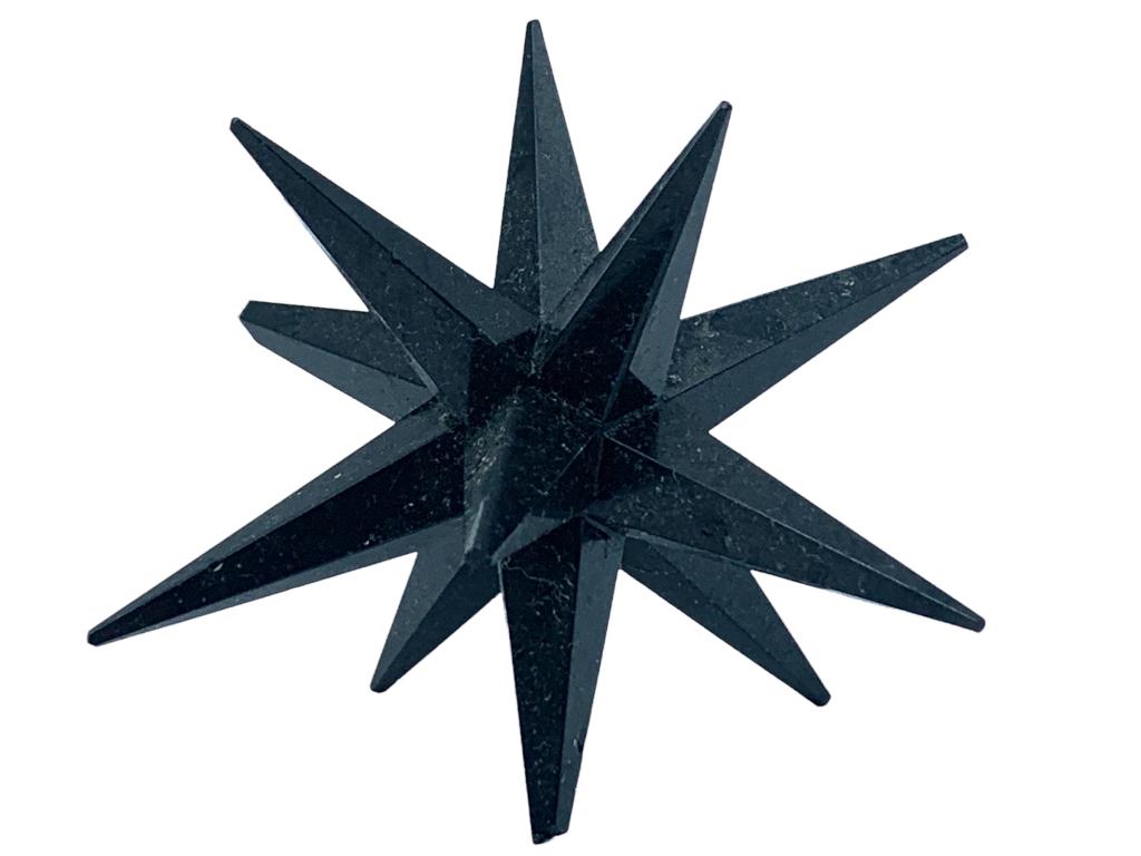 CRYSTAL BLACK AGATE STAR MERKABA STONE (1 of 2)