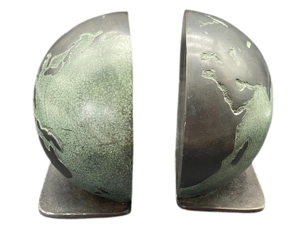 VTG  MARBLE GLOBE BOOK ENDS (1 of 5)