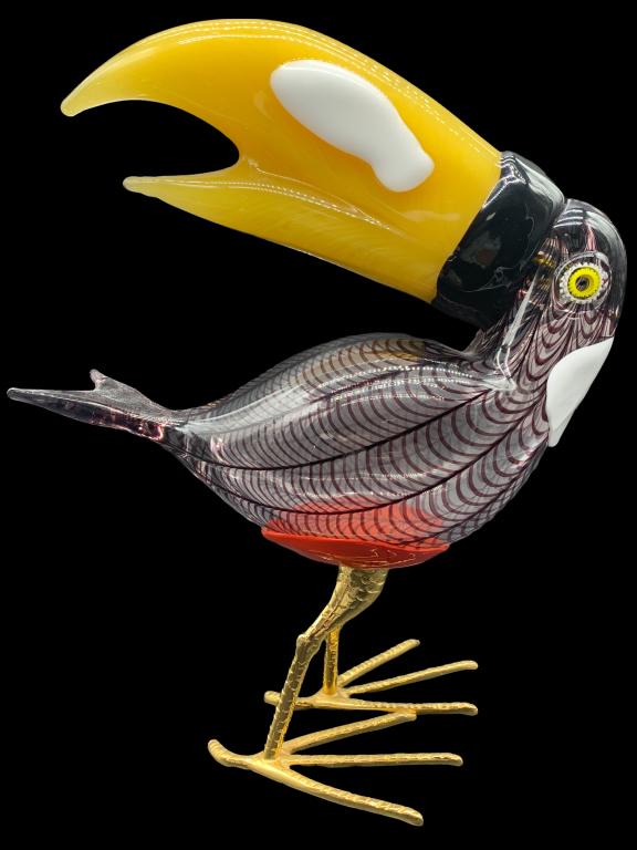 VINTAGE MURANO SIGNED MELLARA GLASS TOUCAN BIRD (1 of 6)