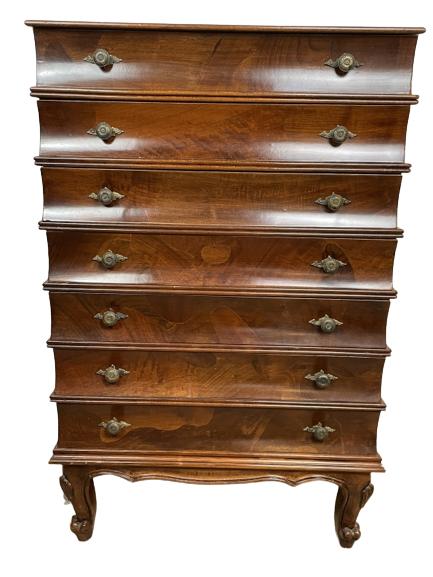 ANTIQUE ITALIAN OYSTER FAUX BOOK CHEST OF DRAWERS (1 of 9)