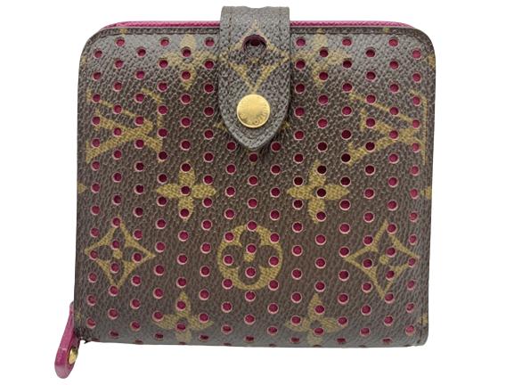 LOUIS VUITTON PERFORATED FUCHSIA ZIP WALLET (1 of 4)