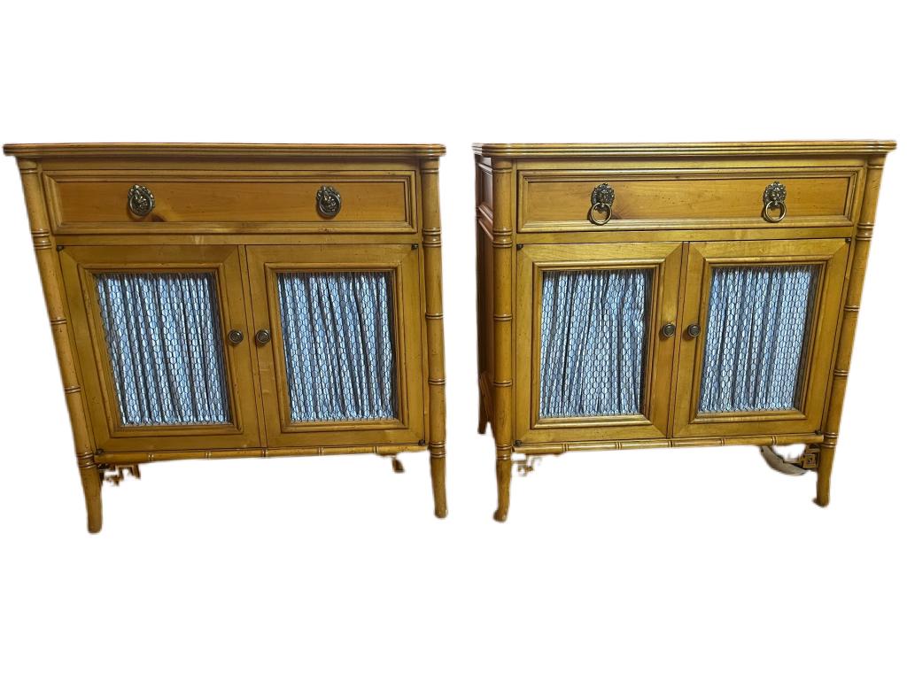 PAIR OF VINTAGE BAKER FRENCH COUNTRY END TABLES: PAIR OF VINTAGE BAKER FRENCH COUNTRY END TABLES -28 X 27 X 20- VERY GOOD OVERALL CONDITION WEAR CONSISTENT WITH AGE AND USE-EH31422