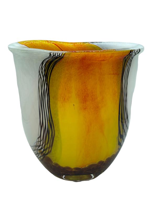 MID CENTURY MURANO STYLE ART GLASS VASE 12" (1 of 6)