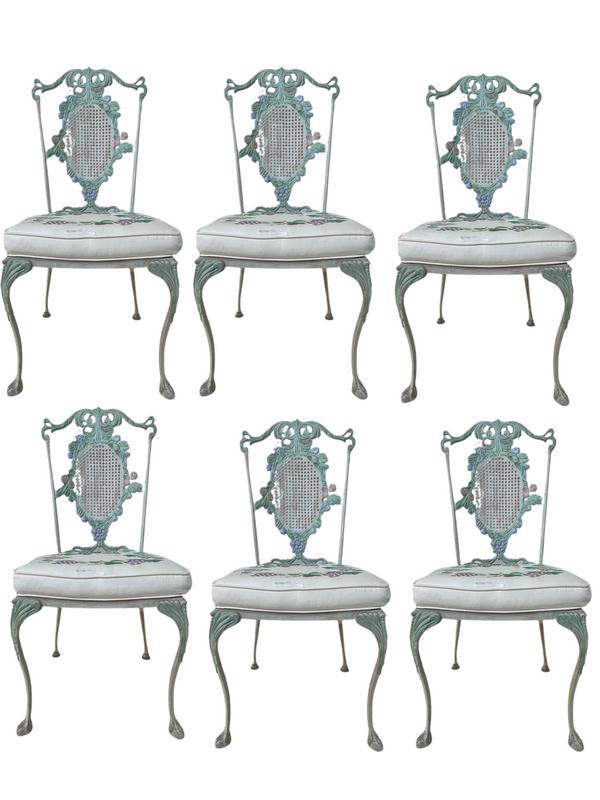 6 FRENCH COUNTRY WROUGHT IRON ARM CHAIRS (1 of 7)