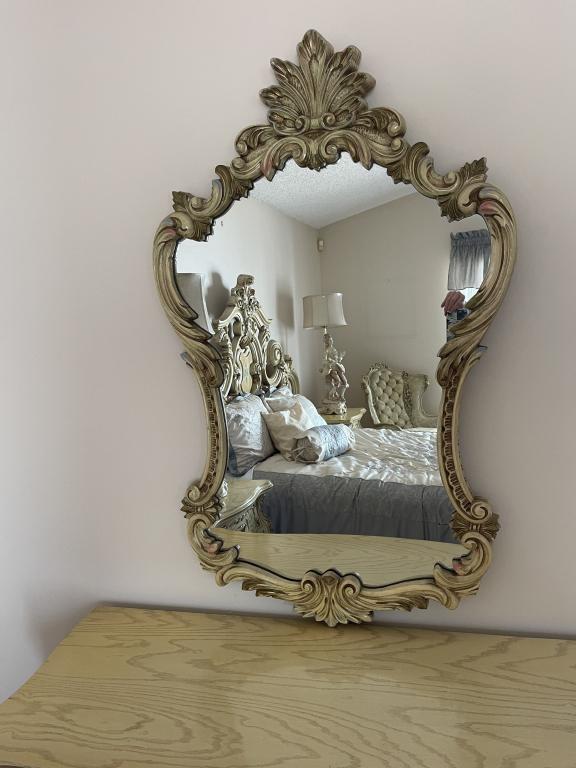FRENCH REGENCY STYLE SCROLLED  MIRROR (1 of 2)