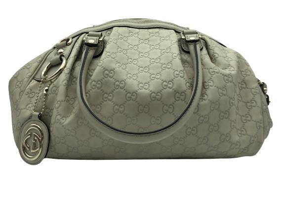GUCCI SUKEY BOSTON IVORY LEATHER HANDBAG (1 of 3)
