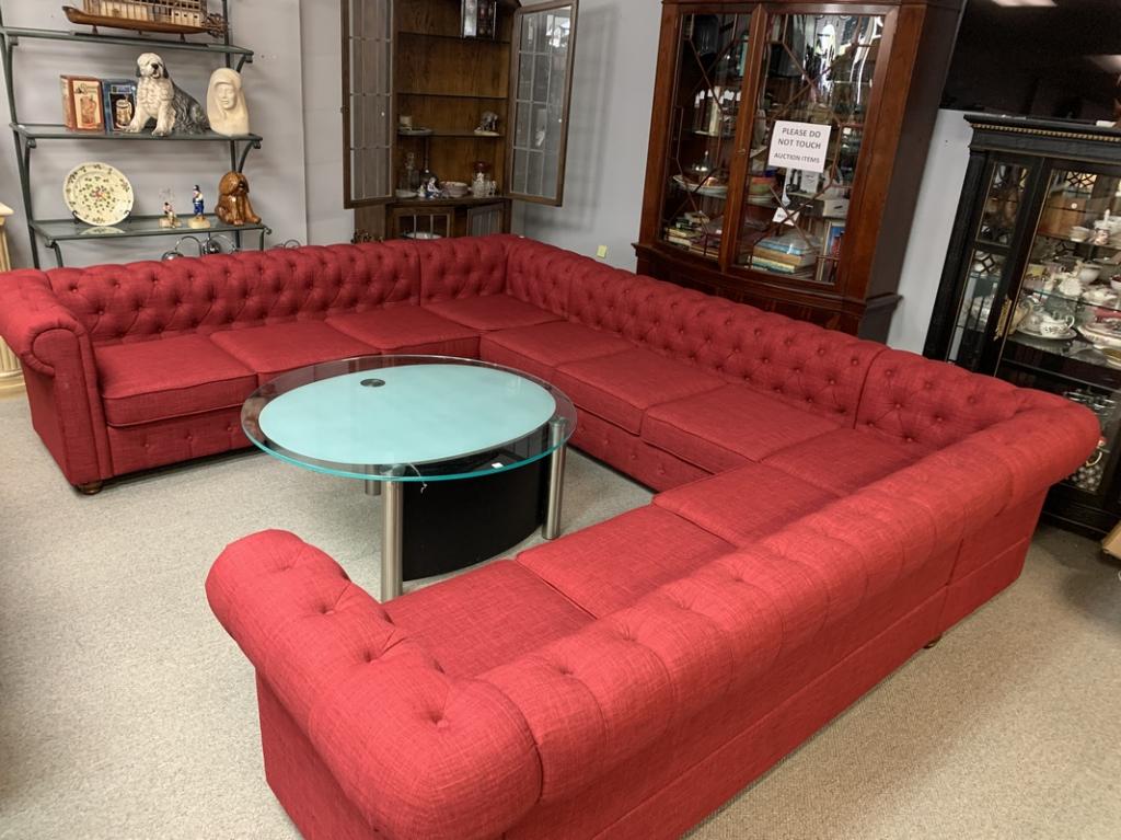 LIKE NEW!!!! STUNNING RED SECTIONAL SOFA (1 of 6)
