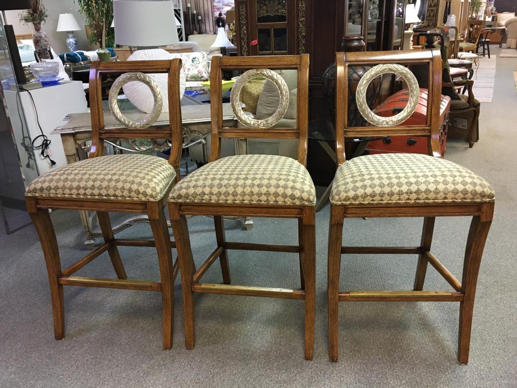 SET OF 3 MARGE CARSON STYLE BAR STOOLS (1 of 5)