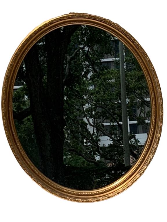 GOLD TONE CLASSICAL OVAL MIRROR (1 of 1)