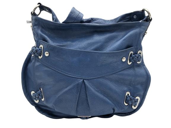 B.MAKOWSKY BLUE LEATHER HANDBAG (1 of 6)
