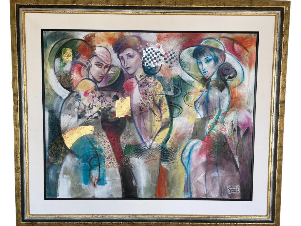 LARGE F. FRANCOIS CIEL D'ORANGE PAINTING 77.5" (1 of 6)