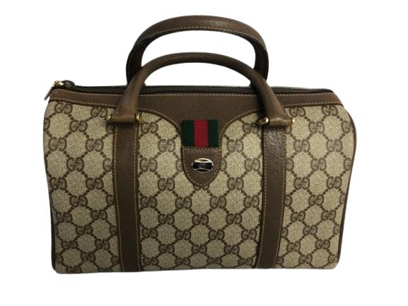 GUCCI BEIGE/BROWN MINI BOSTON HANDBAG (1 of 3)