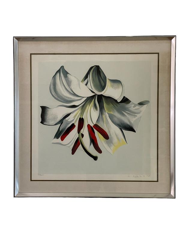 L. NESBITT  PENCIL SIGNED FLOWER PRINT ART 37" (1 of 6)