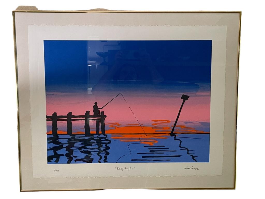 MAX SHAYE "EARLY ANGLER"  PENCIL SIGNED PRINT 39" (1 of 7)