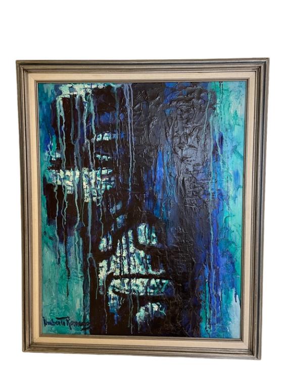 UMBERTO ROMANO PAINTING OF ABE LINCOLN 34.5" (1 of 5)