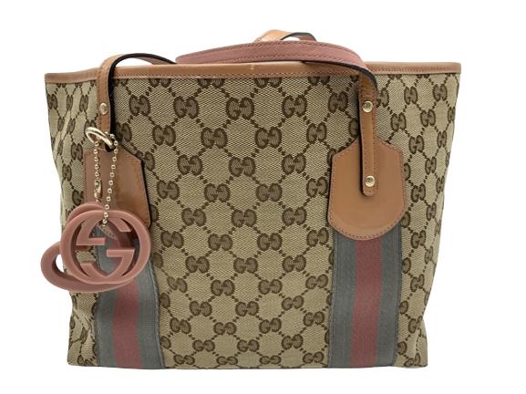 GUCCI WEB JOLIE MONOGRAMMED BROWN/TAN TOTE (1 of 3)
