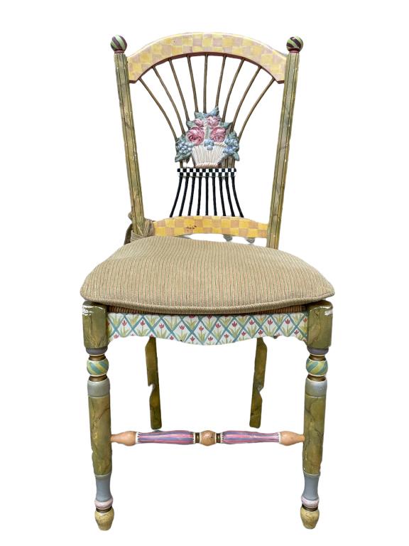 MACKENZIE CHILDS LIGHT FLOWER BASKET CHAIR 2 OF 2 (1 of 9)