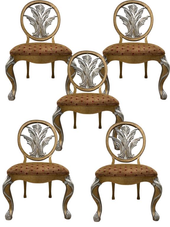 SET OF 5 EMPIRE STYLE CARVED WOOD DINING CHAIRS (1 of 9)