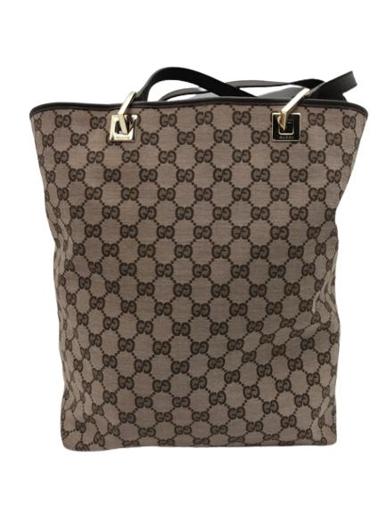 GUCCI BROWN MONMOGRAMMED CANVAS BUCKET TOTE (1 of 3)