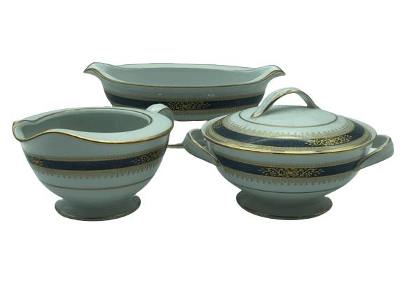 NORITAKE LAMARRE SUGAR/CREAMER/GRAVY SET: NORITAKE LAMARRE SUGAR/CREAMER/GRAVY SET -GOOD CONDITION