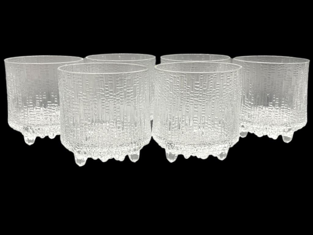 6 VTG IITTALA "ULTIMA THULE" WHISKEY ROCK GLASSES: 6 VTG IITTALA "ULTIMA THULE" WHISKEY ROCK GLASSES