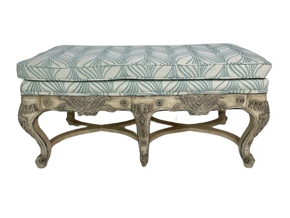 ROCOCO REVIVAL UPHOLSTERED BENCH 38" (1 of 5)