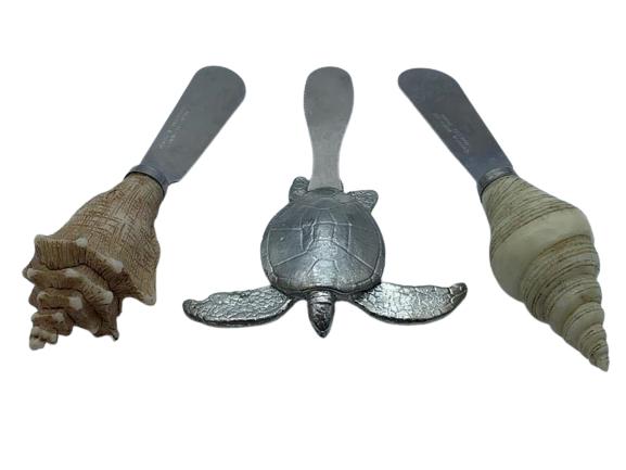 SET OF 3 WHIMSICAL SEA LIFE HORS DEVOURS KNIVES (1 of 3)