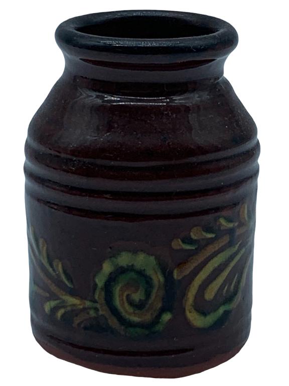 VTG SIGNED FOLTZ REDWARE 2.75" MINIATURE VASE (1 of 3)