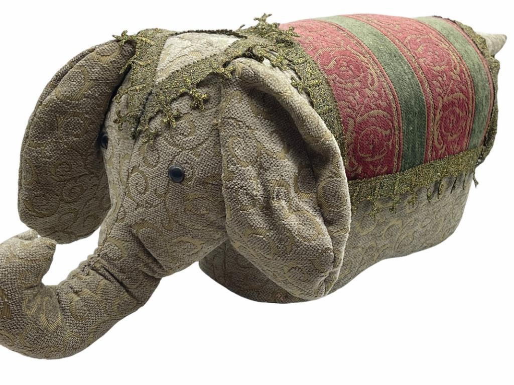 ADORABLE VTG ELEPHANT FOOTSTOOL OR OTTOMAN: ADORABLE VTG ELEPHANT FOOTSTOOL