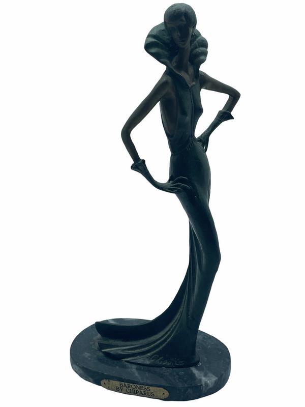 RARE CHIPARUS BRONZE "BARONESS" ART DECO SCULPTURE (1 of 8)