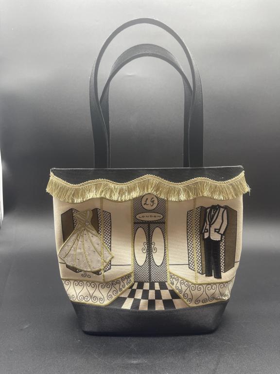VTG LULU GUINESS CANVAS HANDPAINTED HANDBAG (1 of 5)