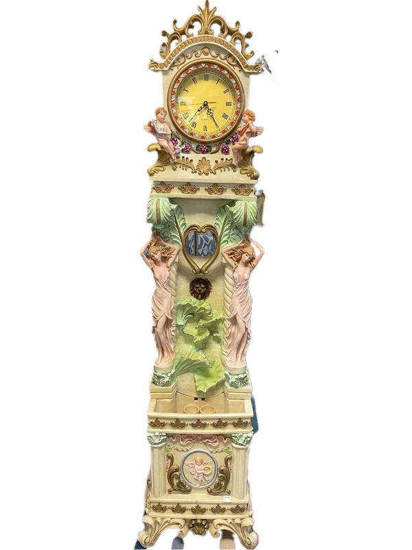 DRESDEN STYLE COMPOSITE FLOOR CLOCK FOUNTAIN 72" (1 of 7)