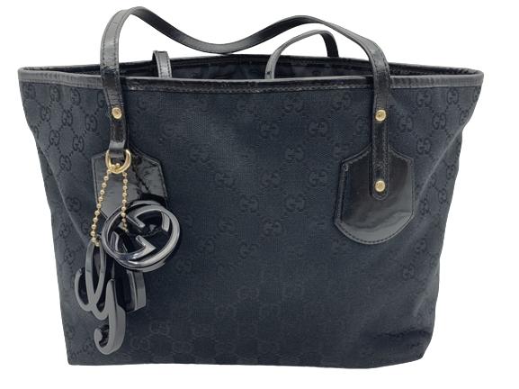 GUCCI BLACK CANVAS MONOGRAMMED JOLIE TOTE (1 of 3)