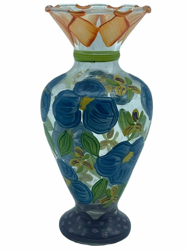 MACKENZIE CHILDS STYLE HANDPAINTED VASE (1 of 2)