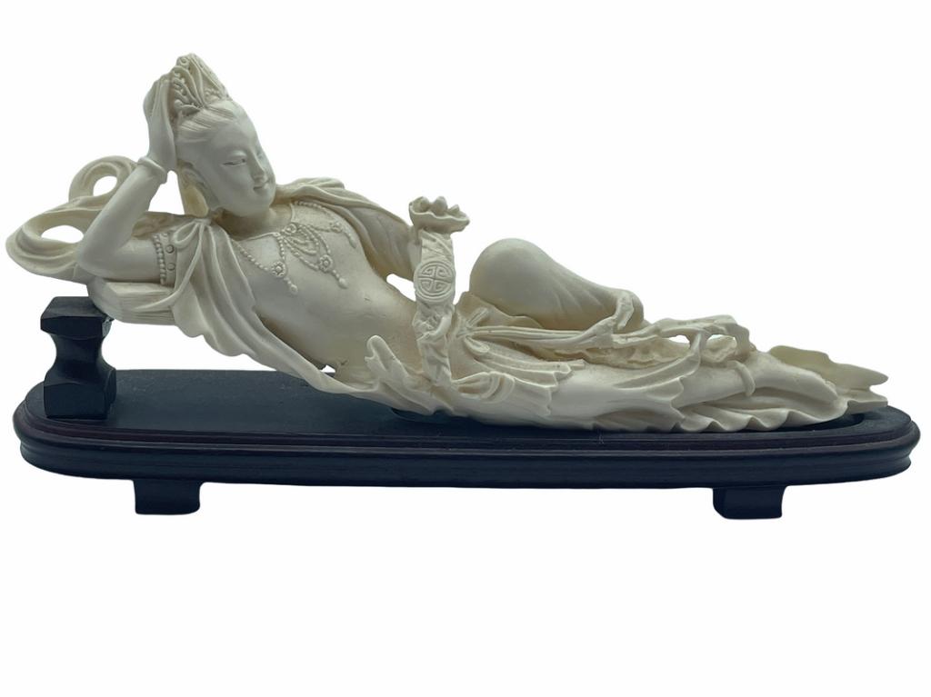 RECLINING MODEL OF ASIAN LADY ON A WOODEN STAND (1 of 4)
