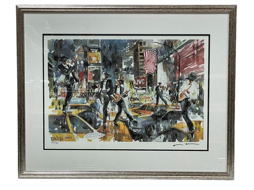 TIMES SQUARE  / JAZZ MUSICIAN ARTIST SIGNED PRINT (1 of 6)