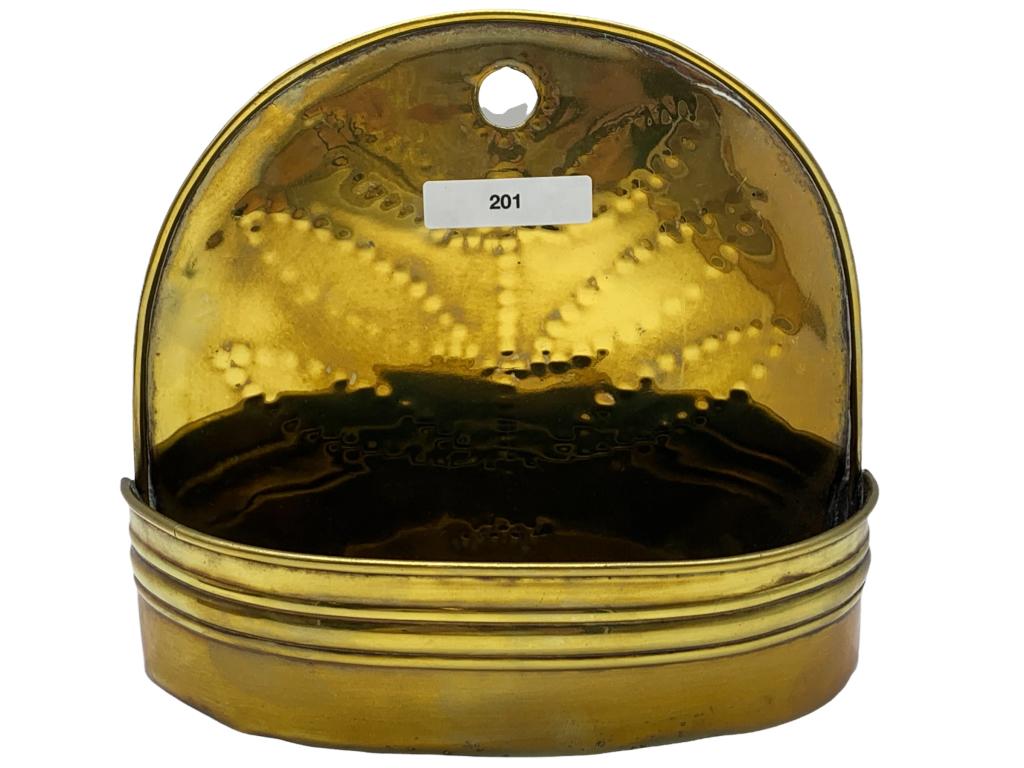 VTG BRASS HANGING WALL PLANTER (1 of 4)